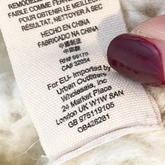 Free People Wool Alpaca Oversized Sweater Dress Size M Pockets Loose Knit Ivory - Picture 12 of 14